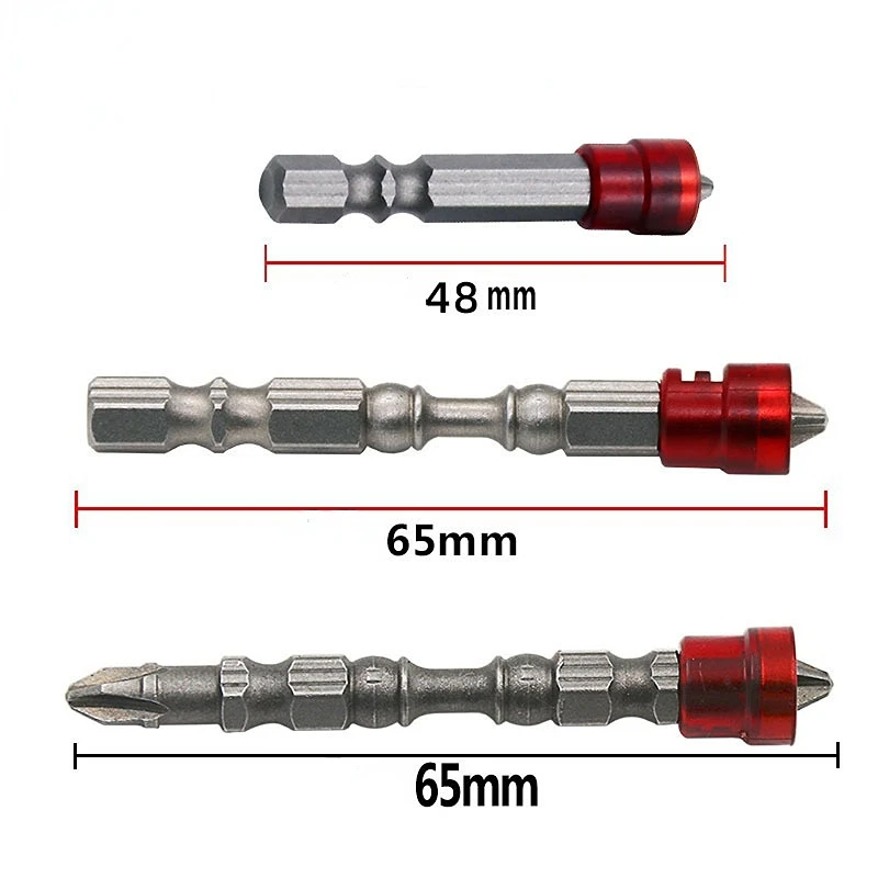 Magnetic Screwdriver Bits 1/4 Inch Hex Shank Drywall Electric Screwdriver Cross-head PH2 Magnetic Screwdriver Woodworking Tools
