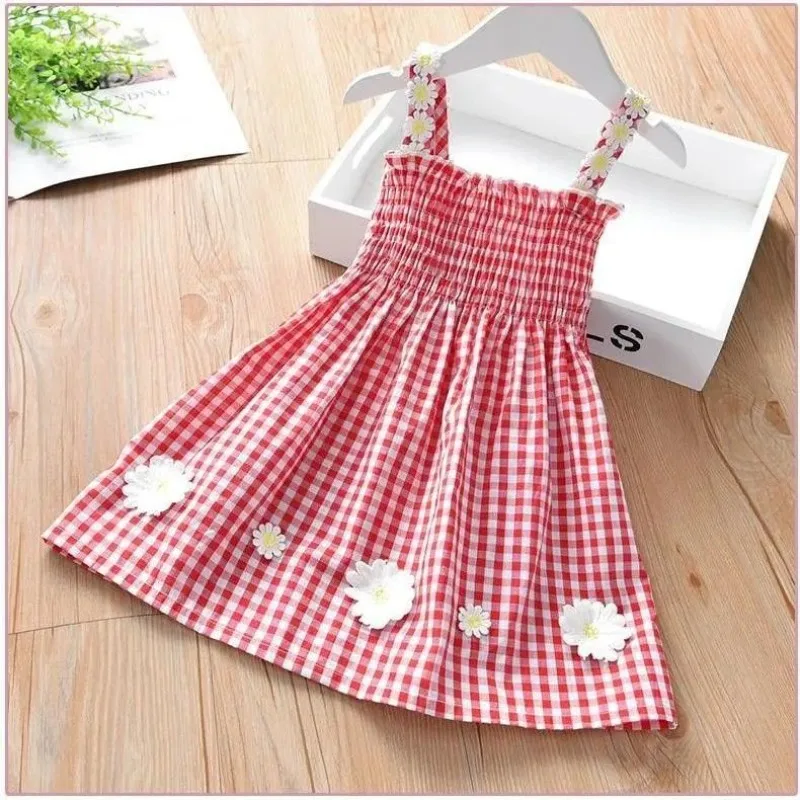 

Summer Baby Girls Dress Cute Flower Camisole Little Princess Dresses for Girl Birthday Party Gift 2 3 4 5 6 Years Kids Clothes