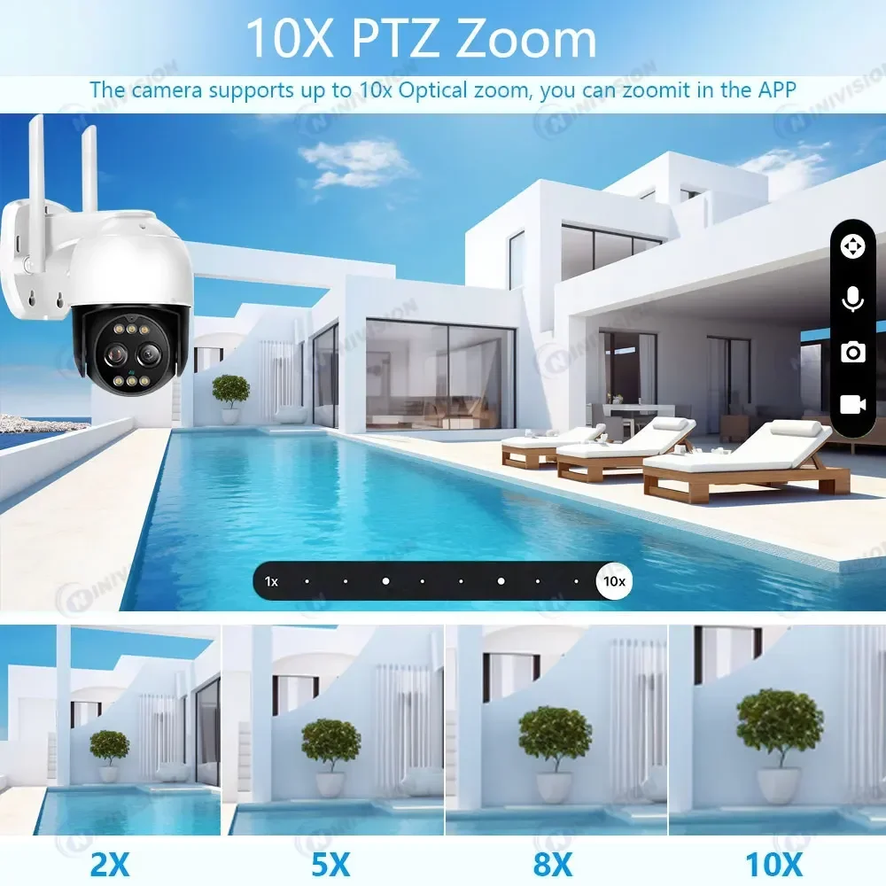 10X PTZ Zoom 4K EseeCloud Camera 16CH Wireless NVR Video Security System Auto Tracking Smart Wifi Surveillance Cameras CCTV Kit