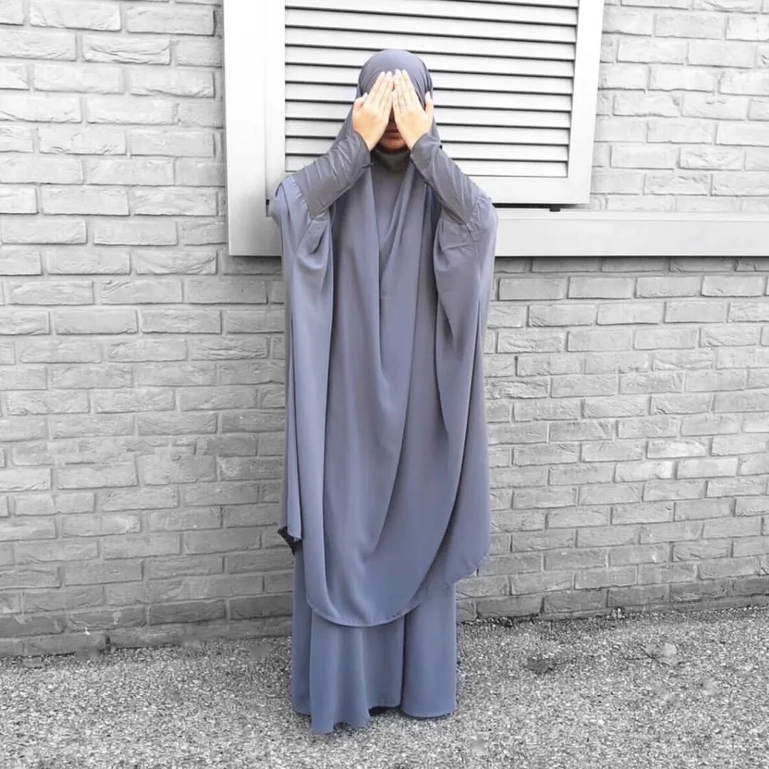 Eid Hooded Muslim Women Hijab Dress Prayer Garment Abaya Long Khimar Ramadan Gown Abayas Skirt Sets Islamic Clothes Niqab