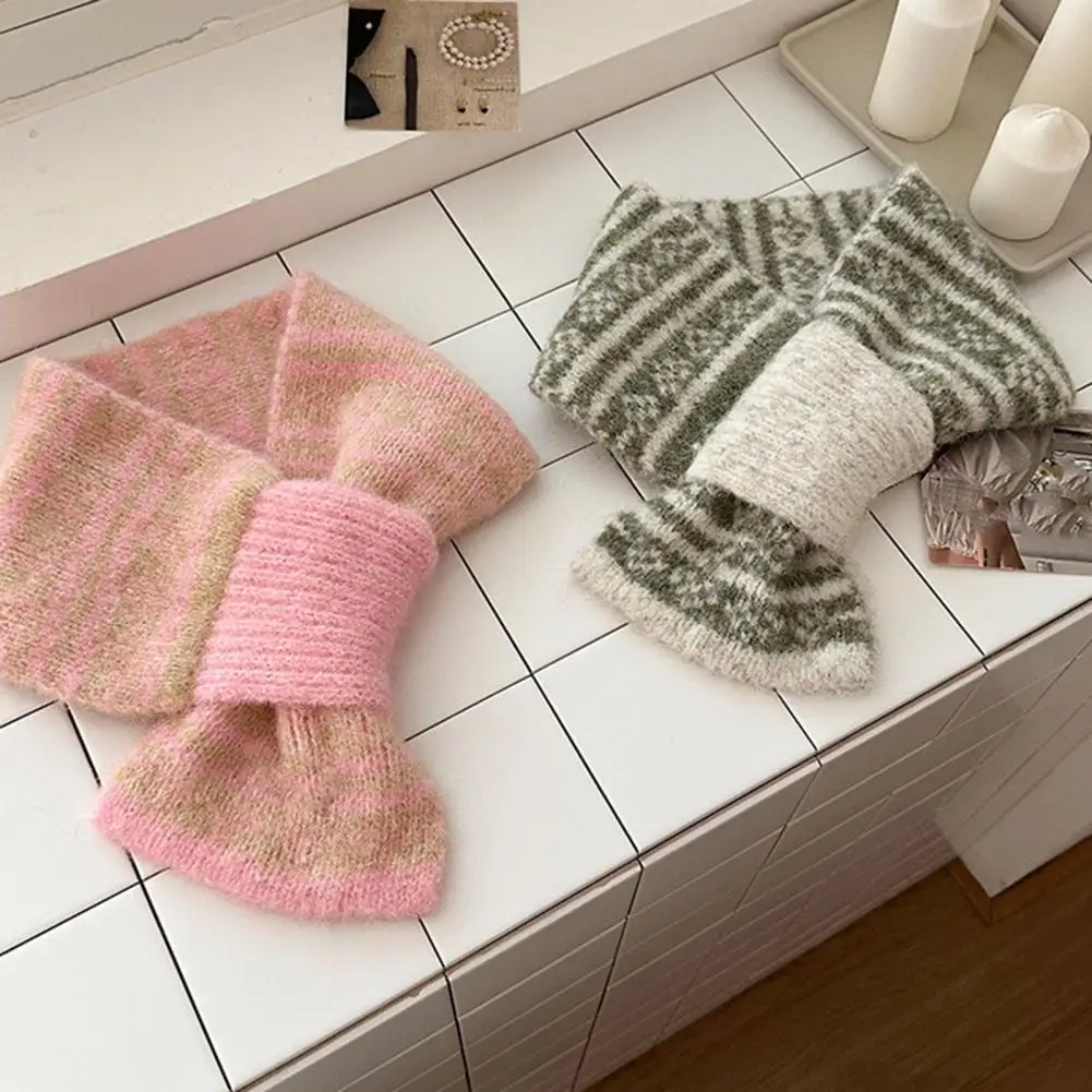 وشاح مريح مطبوع عليه نسيج وشاح شتوي أنيق مع تصميم فتحة صغيرة وطباعة سميكة ودافئة مقاومة للرياح للطقس #6