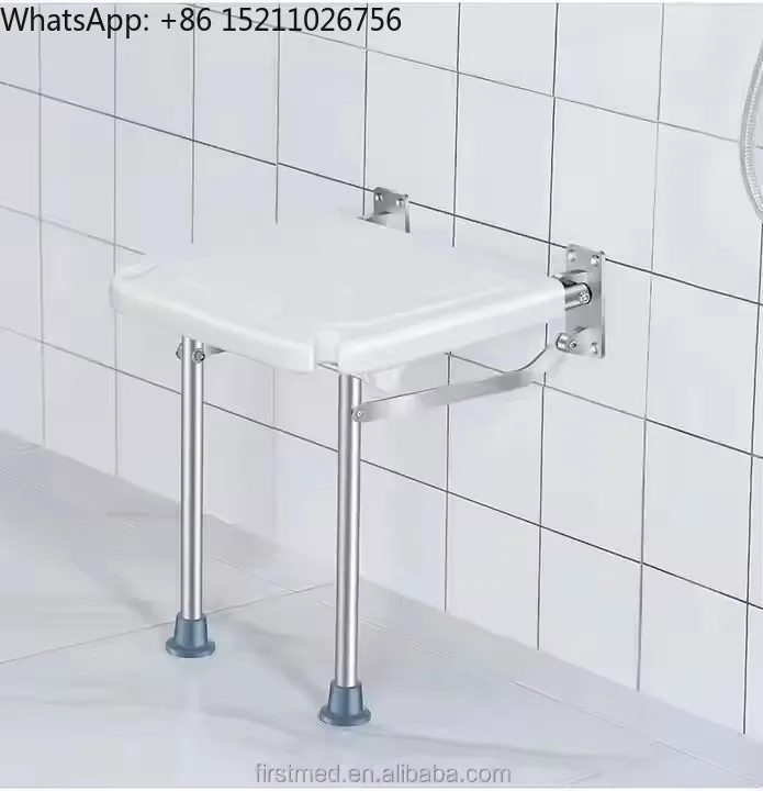 Elderly Wall Mounted Bathroom Bath Bench Shower Chair Folding Wall Mounted Bathroom Shower Chair With Built-in Shower Holder