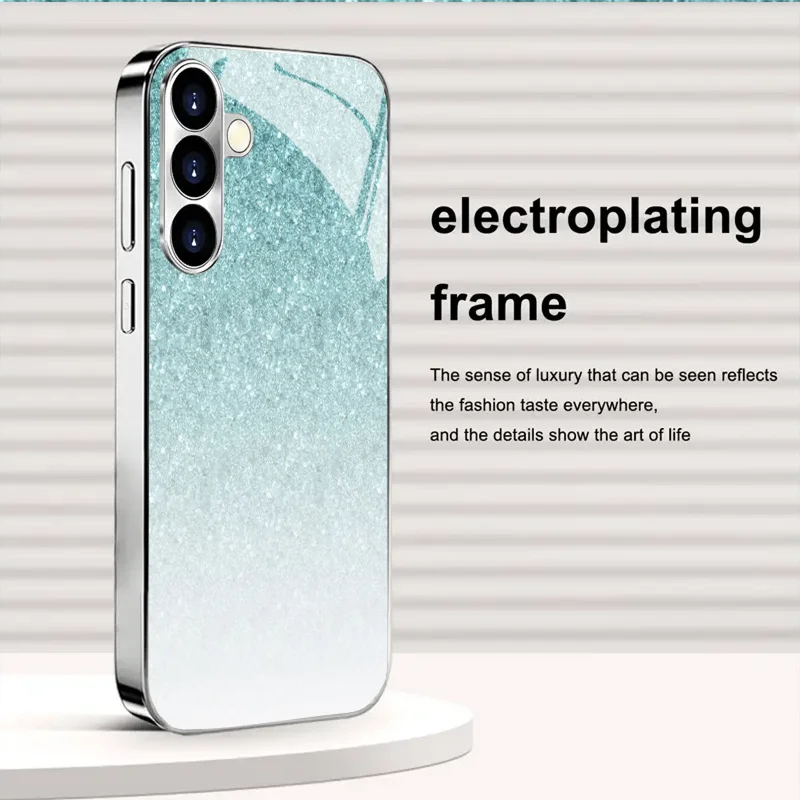Electroplated gold new phone case for Samsung Galaxy S26 Ultra S25 Plus S24 S23 S22 fe tempered glass Artistic texture patterns