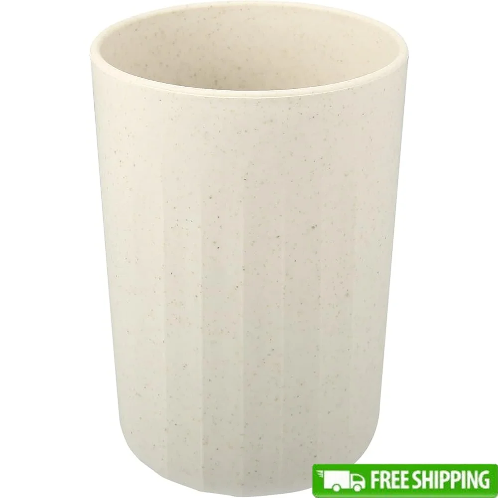 

Bathroom Tumbler Wheat Straw Toothbrush Holder Desktop Organizer Anti-Skid Easy Clean Durable Multi-Functional Gift Ideal