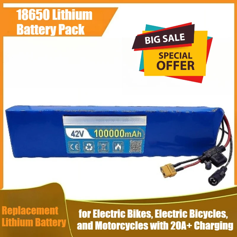 

10S4P High-capacity 18650 Lithium Battery Pack for Electric Bikes, Electric Bicycles, and Motorcycles with 20A+ Charging