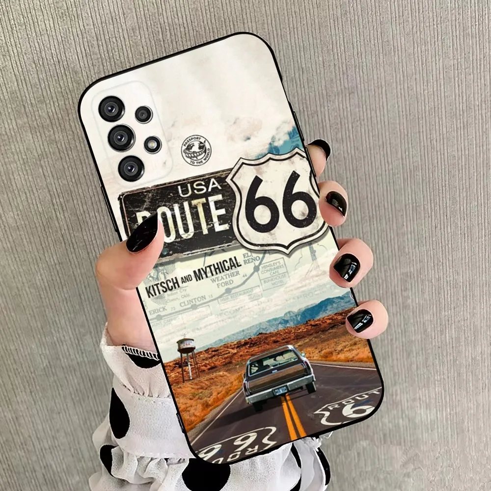 American Route 66  Phone Case For Samsung Galaxy A20,A21s,A22,A31,A32,A52,A53,A72,73,A80,A91 Soft Black Cover