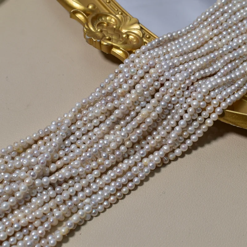 

4-5mmNatural Genuine Multi-Ma Light Gray Pearl Near Round Slightly Flawed Necklace Semi-finished ProductDIYJewelry Craft Materia