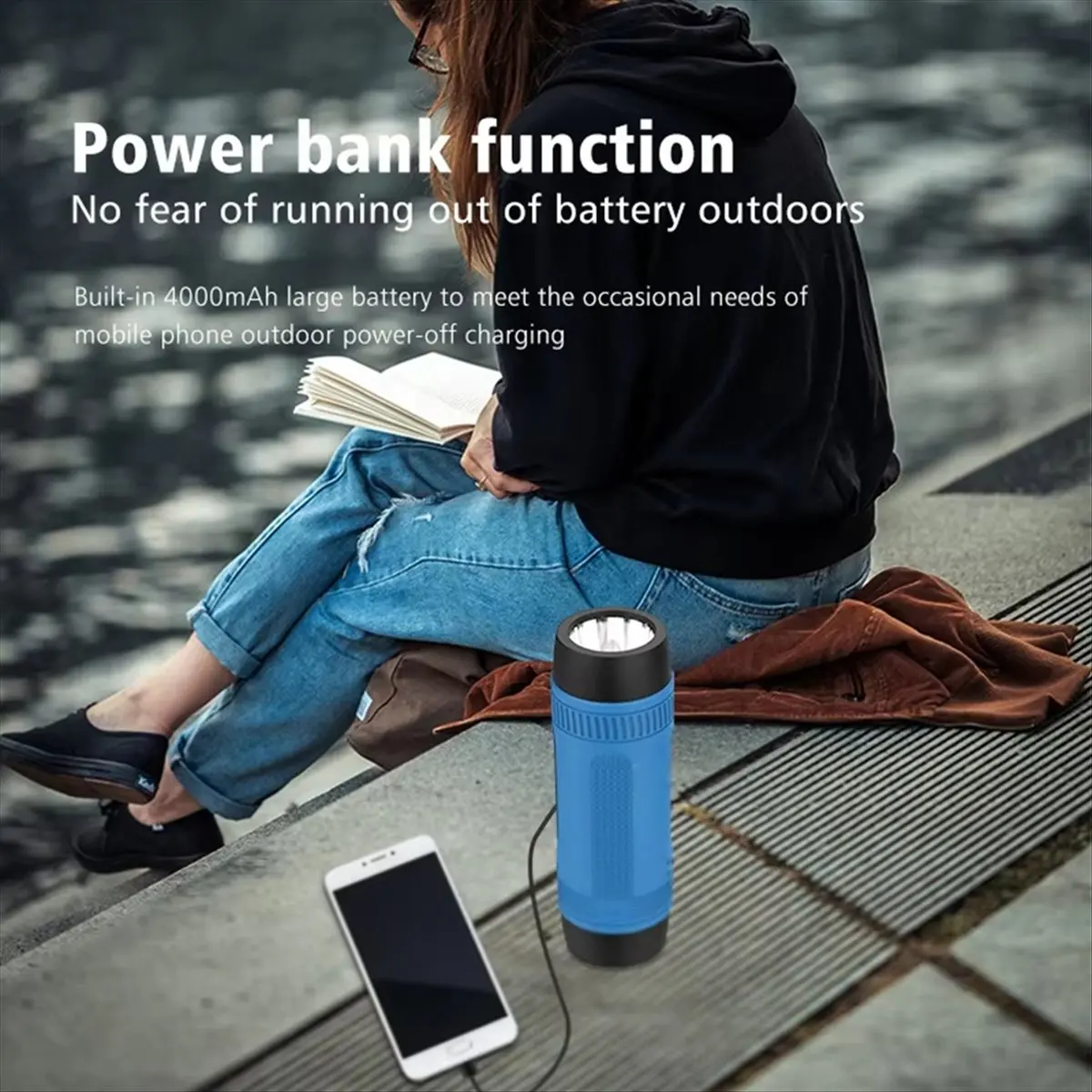 

Portable Bluetooth Speaker Wireless Bicycle Speaker Outdoor Waterproof Support TF Card,AUX,Flashlight Charging Treasure