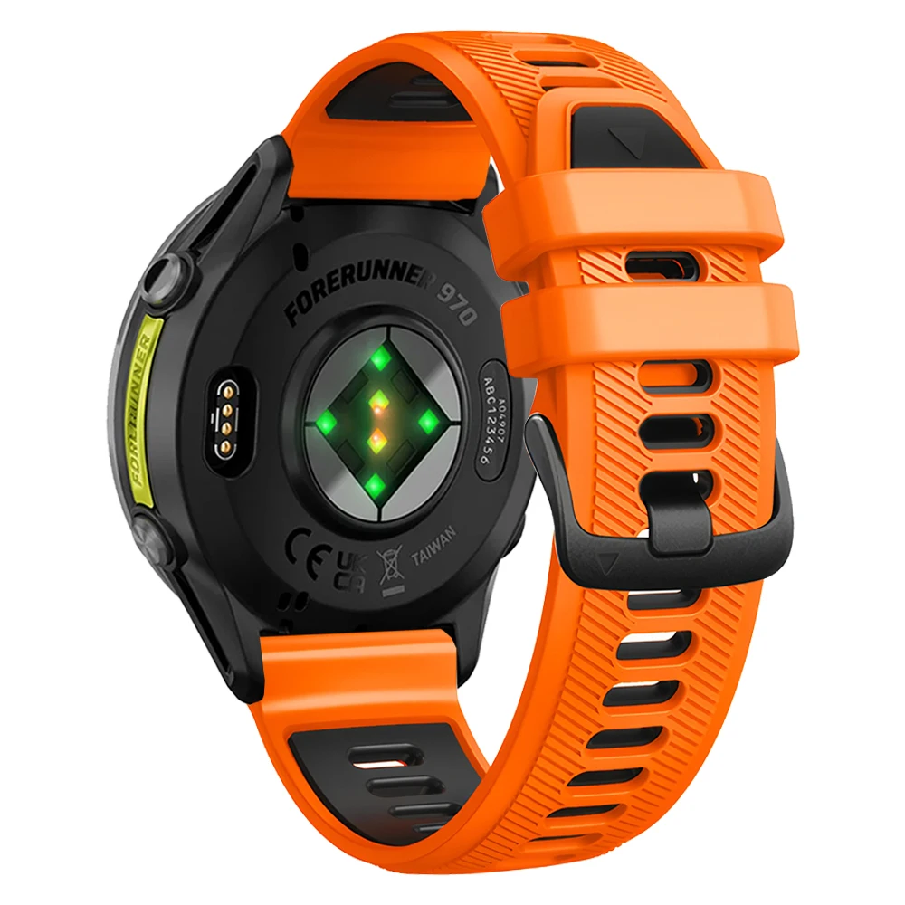22 مللي متر اثنين من لهجة الرياضة سيليكون حزام ل Garmin Forerunner 970 965 955 الشمسية 945 935 745 حزام (استيك) ساعة سوار إكسسوارات