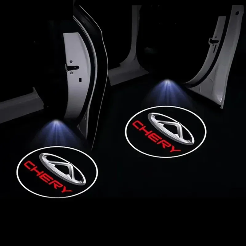 1‑2Pcs Chery LED Door Welcome Light HD Logo Projector Puddle Lamp Fit Chery S5 O5 E5 C5 PRO PHEV Tiggo 5 8 7 Arrizo Jetour X70 X