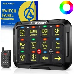 RGB 12Gangs Universal Switch Panel with Wireless Remote Control LED Background Light On-off Switch Controller WM-TB12S-AP3