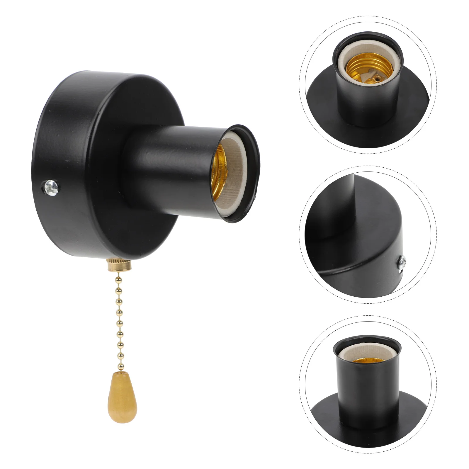 

1set Lampholder Pull Chain Bedside Light Switch Wire Ceiling Accessory Lamps Base Retro Durable Easy Install Home Decor Hardware
