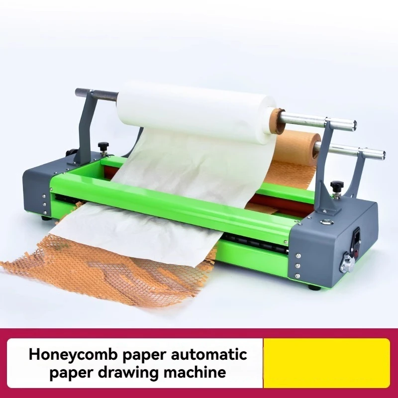 Circular biodegradable paper roll rewinding machine, honeycomb paper packaging machine, glass cushioning paper packaging machine
