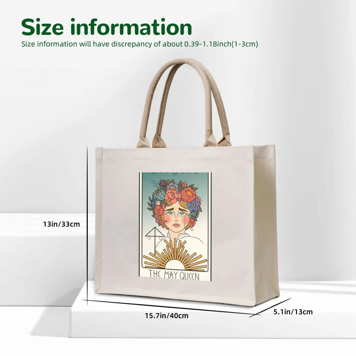 may queen tarot card Tote Bag large size bags Canvas stote bag eco bag folding canvas bags