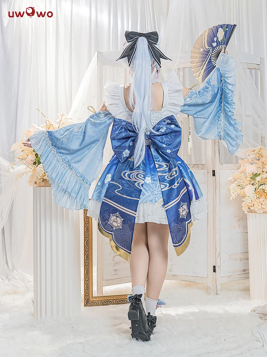 Último batche uwowo ayaka cosplay traje de empregada genshin impacto cosplay vestido de empregada ver. Kamisato Ayaka Mulheres Trajes de Halloween