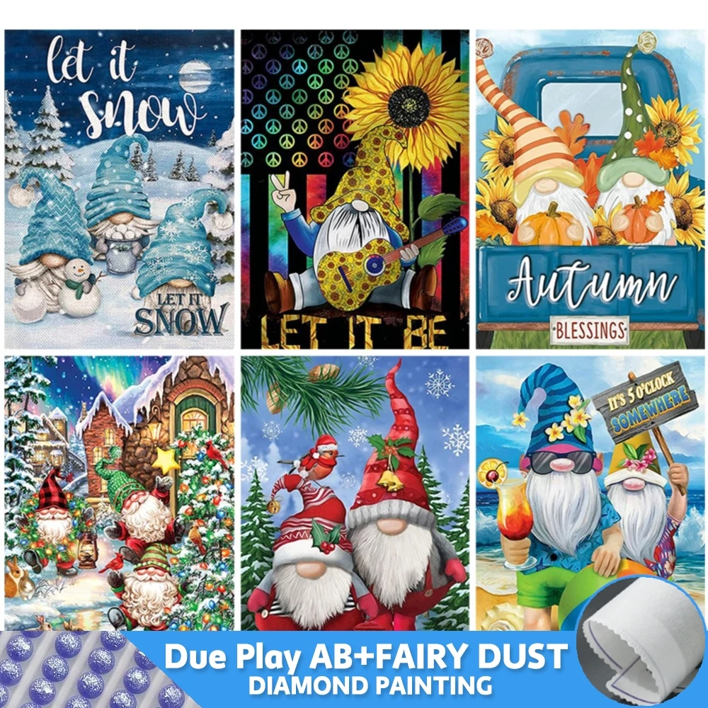 Fairy Dust AB Gnome Diamond Painting 5D Full Drills Mosiac Cartoon DIY Cross Stitch Analyste Bal Inestone Home Wall Decor Manage