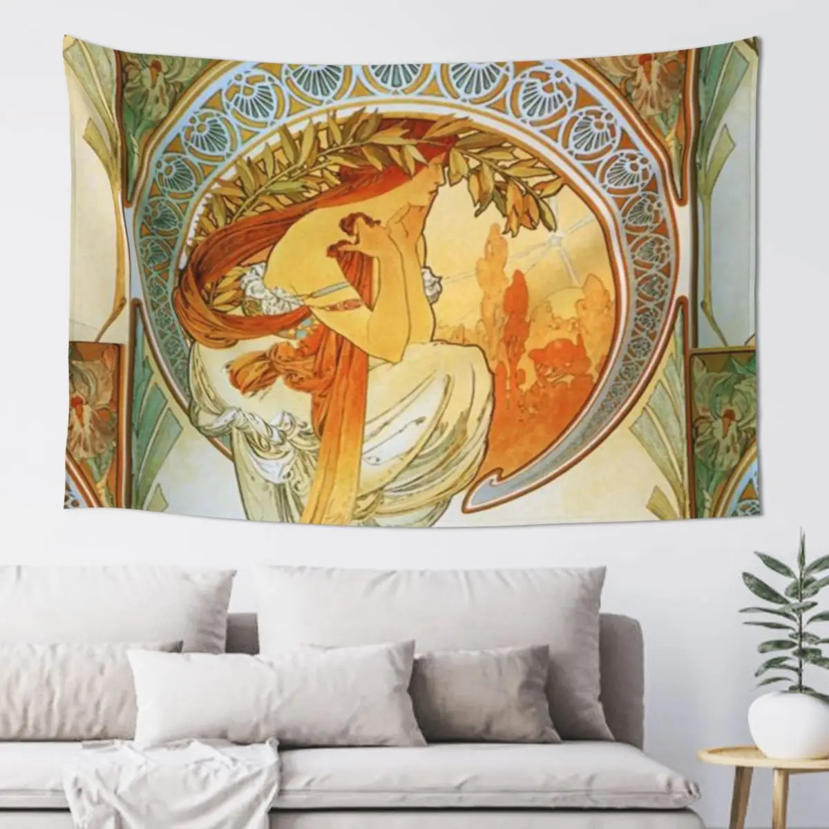 

Alphonse Mucha, Vintage Tapestry Aesthetic Room Decors Decoration Wall Tapestry