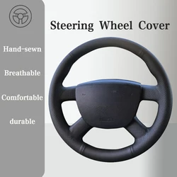 Microfiber Leather Car Steering wheel Cover For Ford Kuga Focus 2 C-MAX Transit 2005-2011 Handle Cover Interior Car Accessories