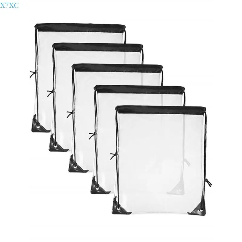 X7XC Clear Drawstring Bag Stadium Approved,Transparent Drawstring Backpacks Unisex