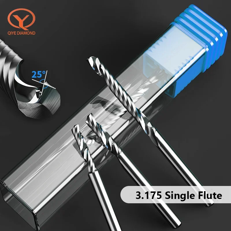 

Спиральный резак AAAAA с одной канавкой и хвостовиком 3,175/4/6 мм, фрезерный станок с ЧПУ, 3D гравировальный фрезерный станок для алюминия, деревообработки, акрила c