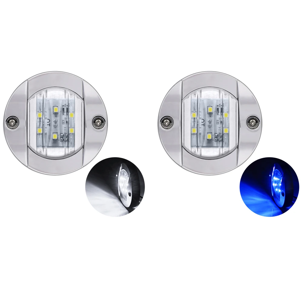4Pcs Boat Interior Lights LED DC 12V Night Fishing Lights Waterproof Round for Pontoon Fishing Boat Kayak Sailboat