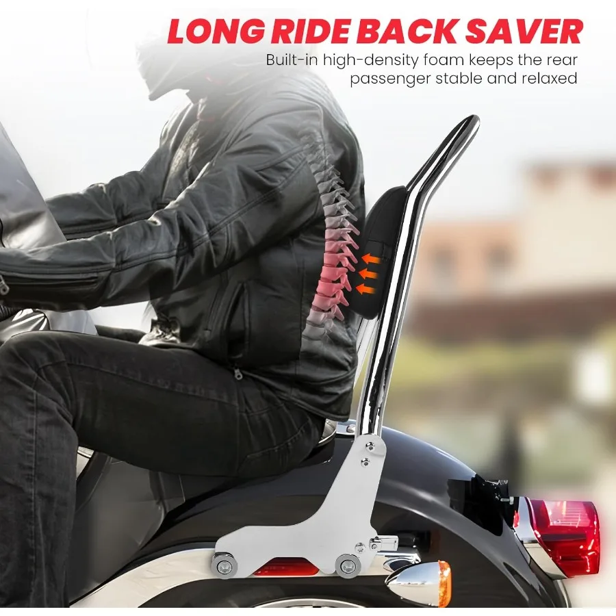 مسند ظهر للركاب من الكروم سيسي بار لنماذج Softail Low Rider Sport Glide Harley Davidson FXLR FXLRS FXLRST FXRST FLSB موديلات 20182 #4