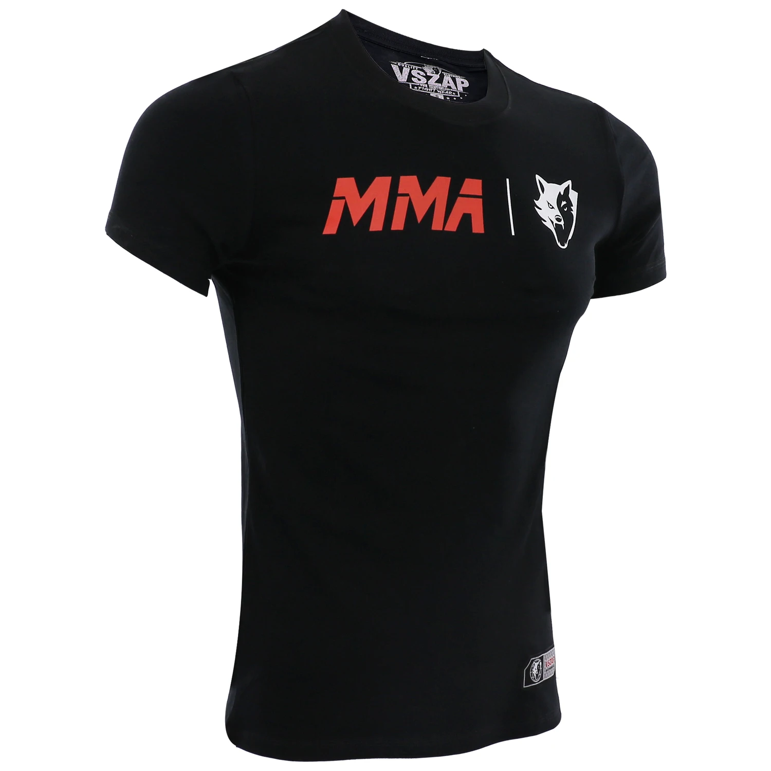 VSZAP Classic Fighting Training Pure Cotton MMA Sports Fitness Short Sleeves Pure Cotton Elastic Sweatwicking