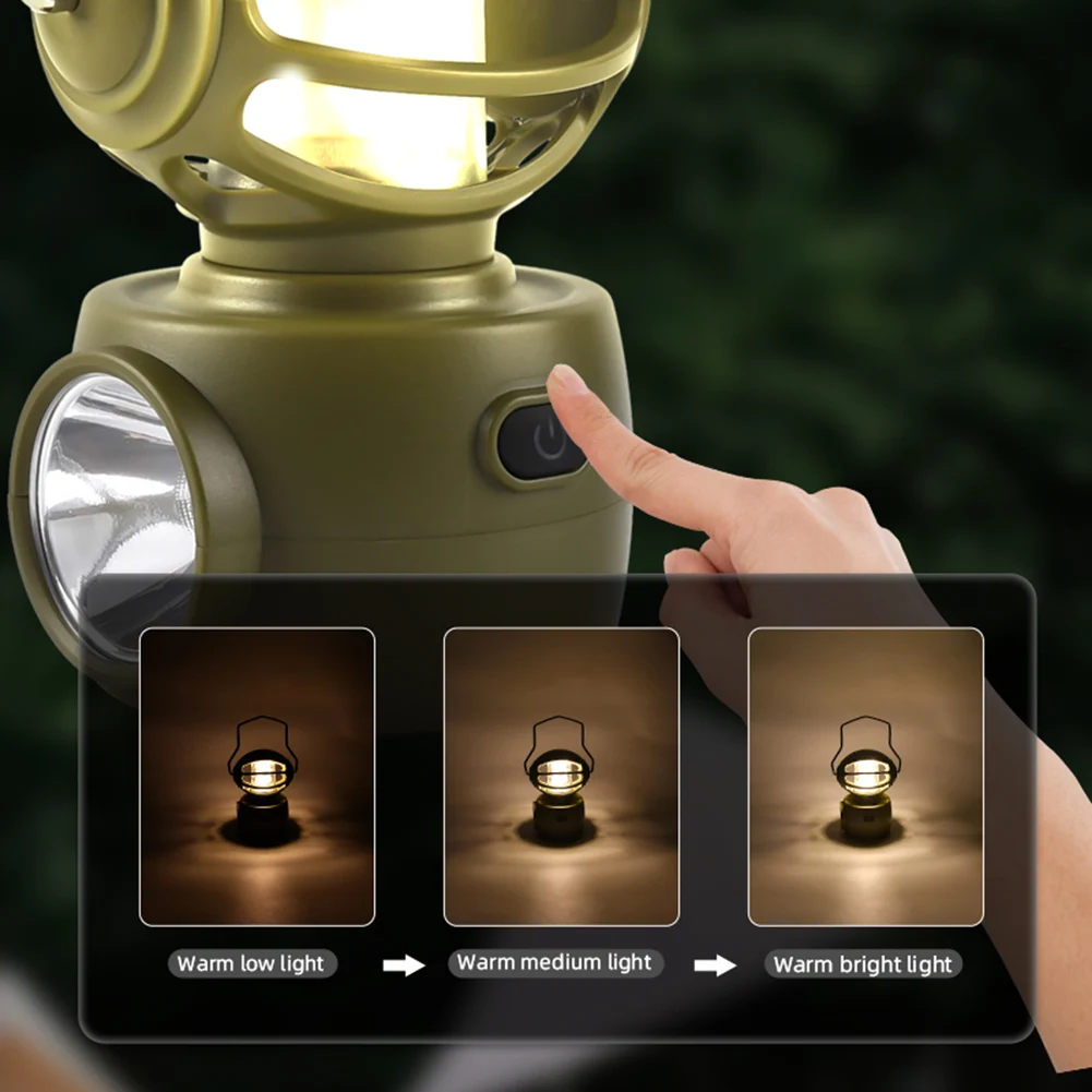 Robot-Shaped Emergency Light Waterproof USB Rechargeable Portable Hanging Tent Light Emergency Lantern Outdoor Camping Equipment