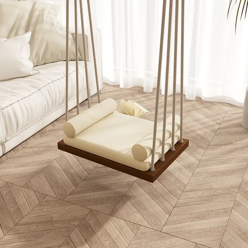 Swing Hanging Basket, Household Balcony Solid Wood Swing Cradle Chair