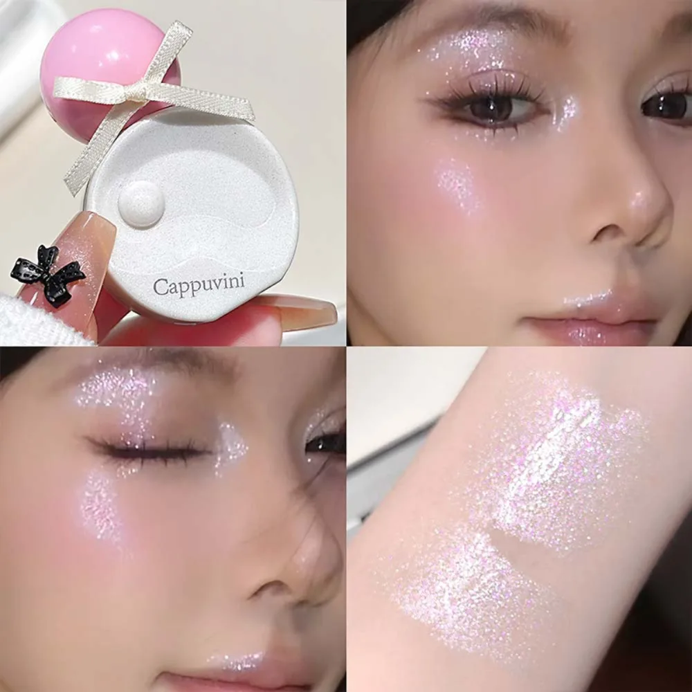 Pearlescent Liquid Highlighter Glitter Texture Diamond Shimmer Lying Silkworm Highlighter Waterproof Long Lasting