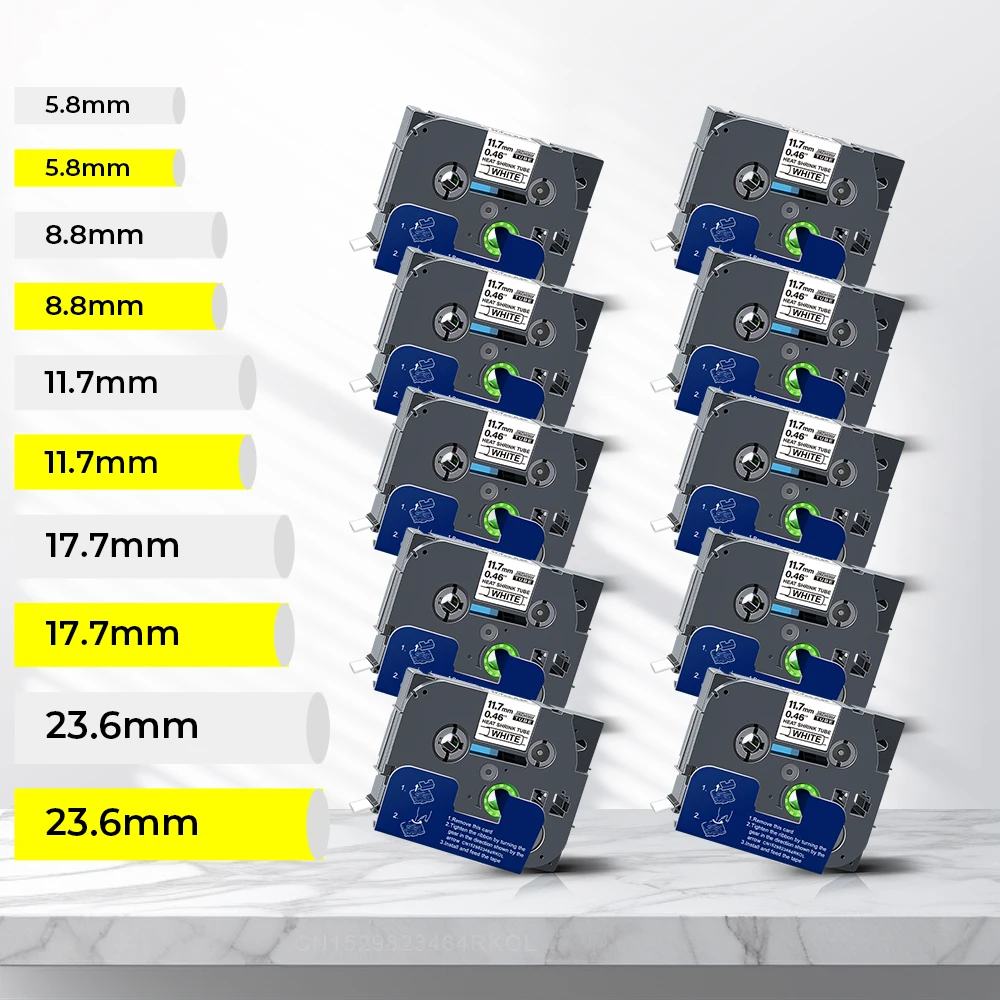 10PK Heat Shrink Tube Compatible Brother HSE Tape hse231 hse631 hse221 hse241 hse211 hse251 for Brother P-Touch Label Printer