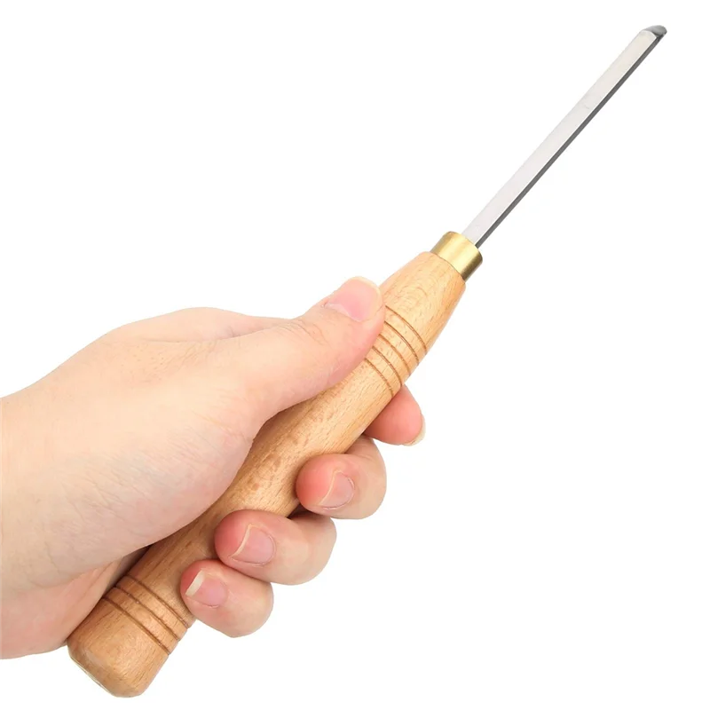 AB47-Juego de torno de herramientas para carpintería, herramientas de torneado de madera, juego de cinceles de torno, juego de 5 piezas para mangos de madera dura, acero de alta velocidad