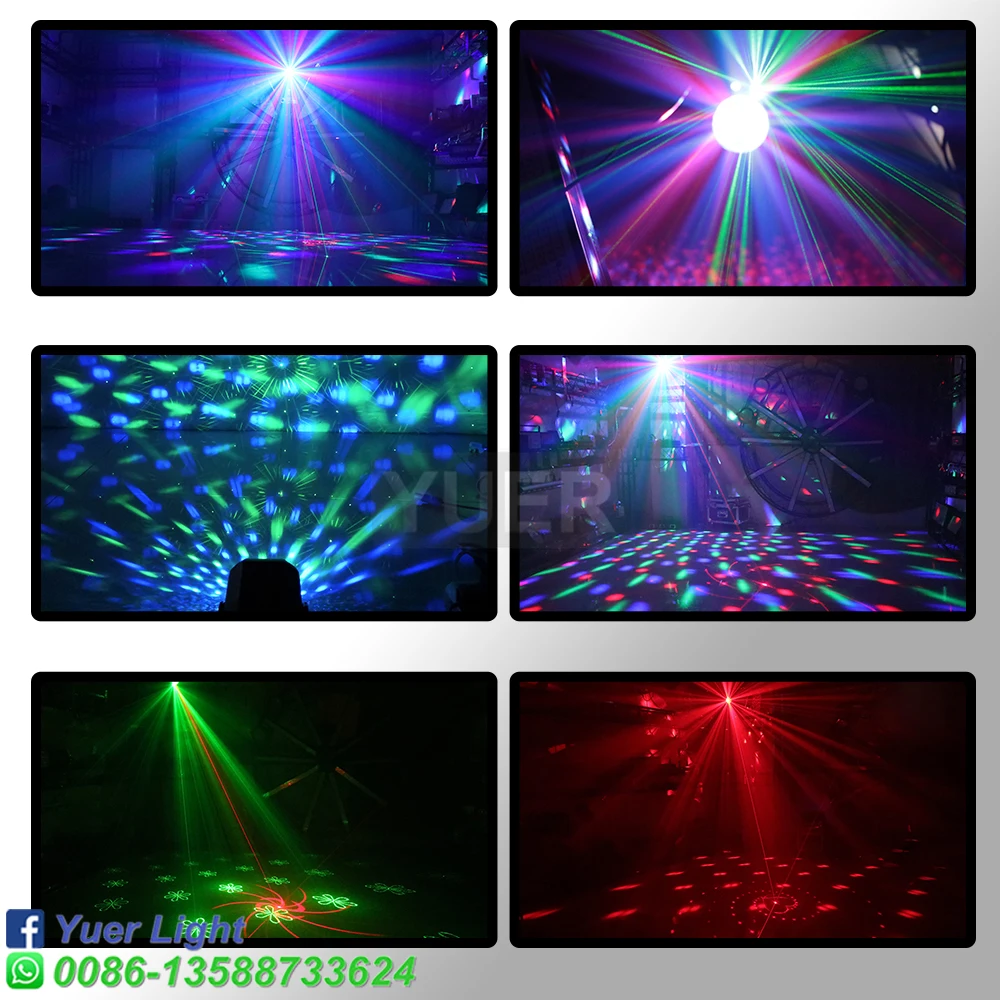 YUER Laser magiczna kula LED światła Mini Laser LED magia kula dyskotekowa lampa błyskowa światło sceniczne obracanie domu impreza w klubie nocnym reflektory