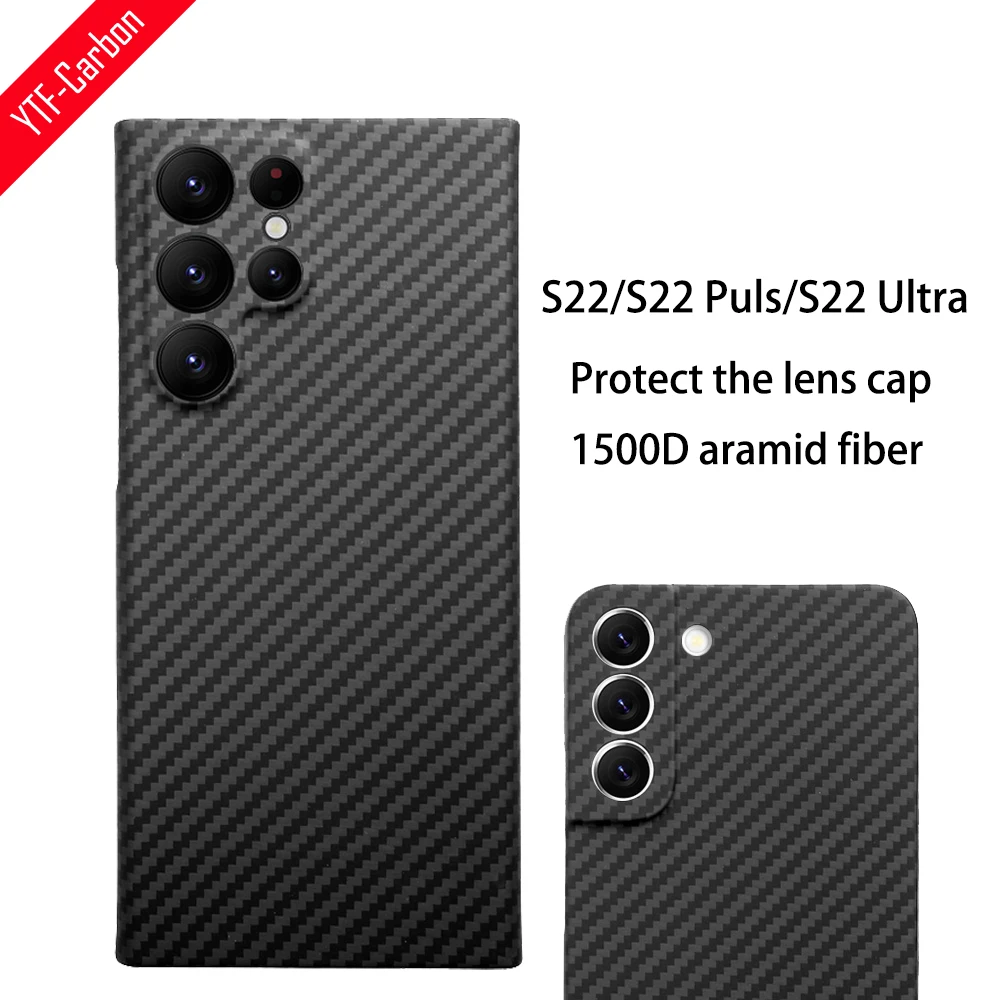 YTF-carbon carbon fiber phone Case For Samsung Galaxy  S22 plus Ultra-thin Anti-fall business cover Galaxy S22 shell