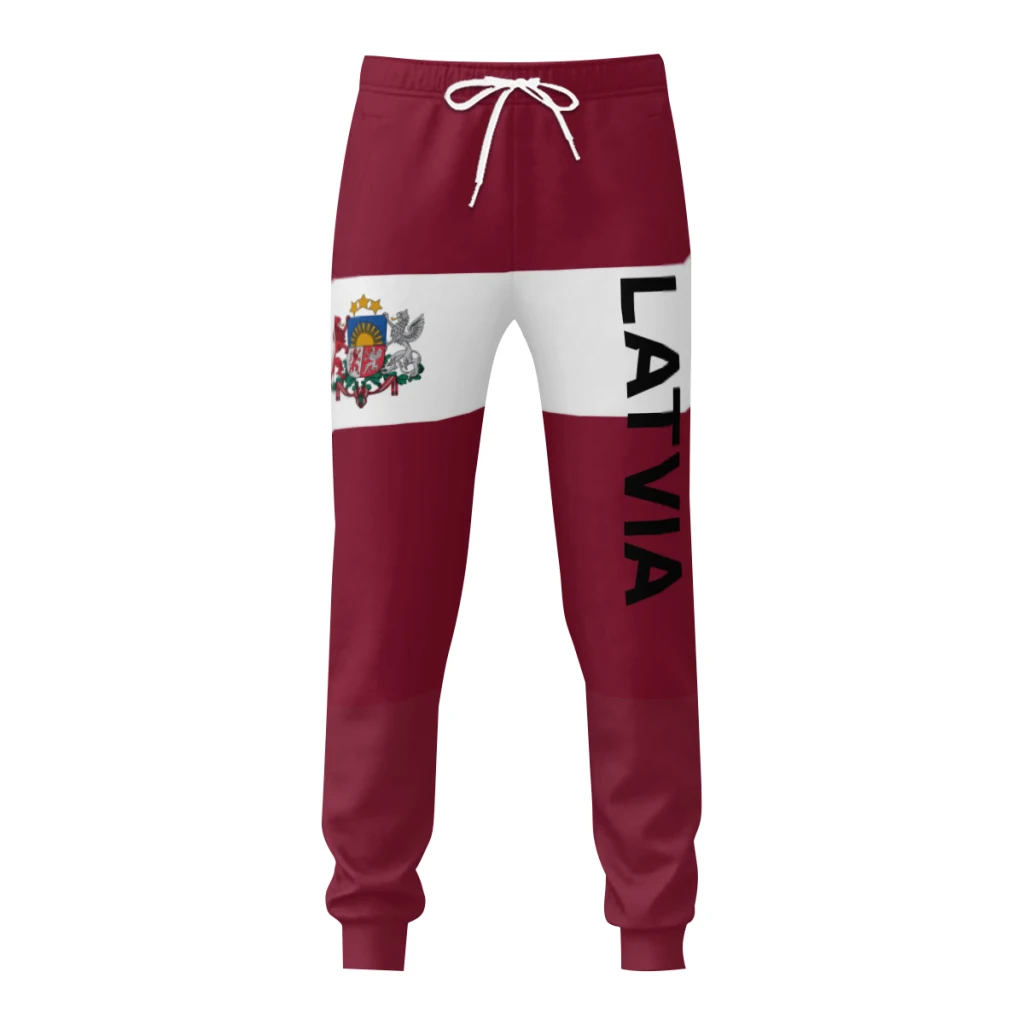 2025 Latvia Flag Mens Sweatpants with Pockets Joggers for Men Sports Casual Sweat Pants With Drawstring