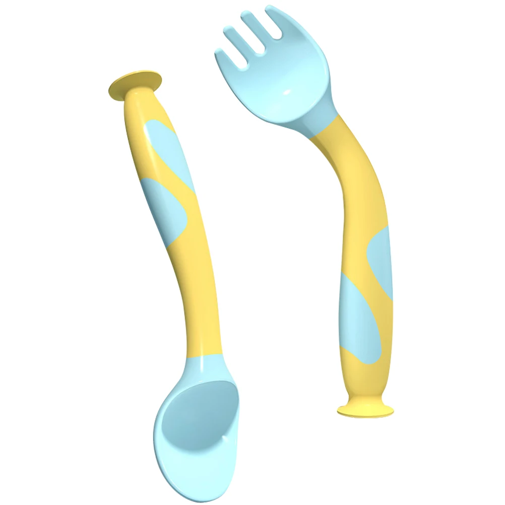

Набор из 1 предмета: детская вилка и ложка для кормления, высококачественный полипропилен, нескользящие, гибкие, с поворотом на 360 градусов, безопасная посуда для обучения малышей самостоятельному приему пищи