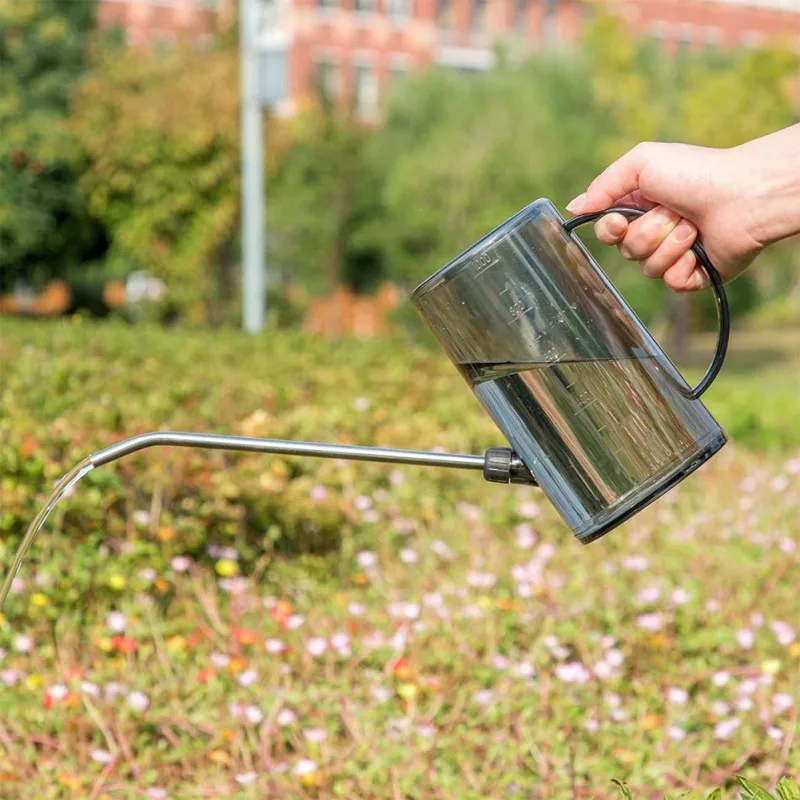 Plastic Watering Can with Detachable Long Spout,Clear Measuring Scale for Indoor and Outdoor Plant Flower