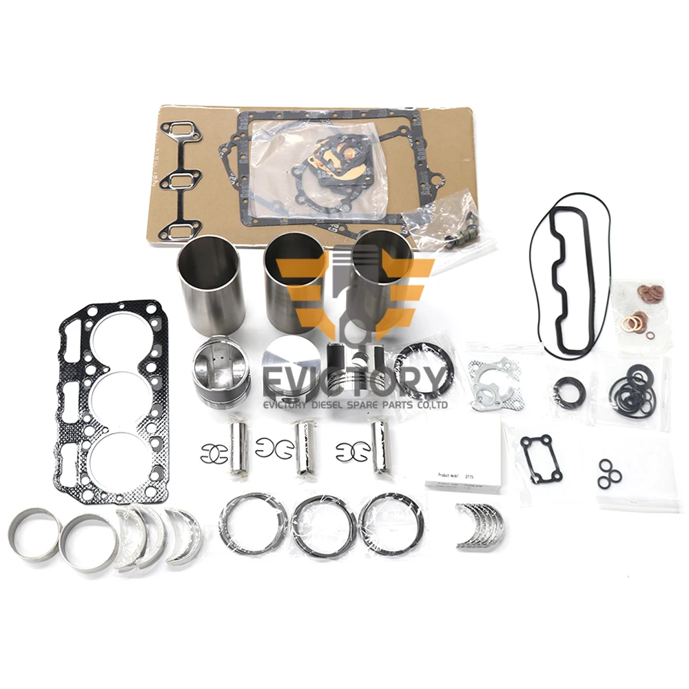 For Yanmar 3T72-LTBS 3T72 piston+piston ring+cylinder liner+gasket kit