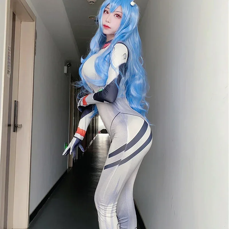 2025 New Anime Ayanami Rei Asukaคอสเพลย์Jumpsuits Unisex Zentai Catsuitเครื่องแต่งกายฮาโลวีนสาวเซ็กซี่บอดี้สูทRER23 RQR78