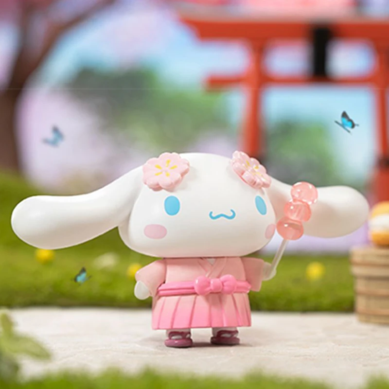 Echt Sanrio Figuur Blossom En Wagashi Serie Pompompurin Mymelody Kuromi Cinnamoroll Actie Beeldjes Model Poppen Kinderen Speelgoed