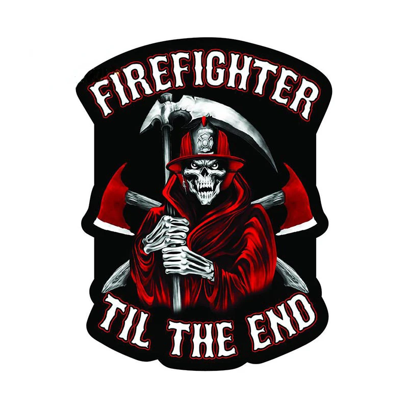 

Firefighter Til The End Vinyl Car Sticker Rear Windshield Toolbox Decals Death Rescue Team Stickers