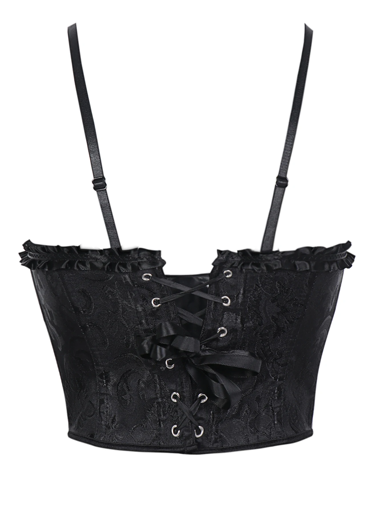 مشد مزدوج مزين بالدانتيل للسيدات على شكل محكمة