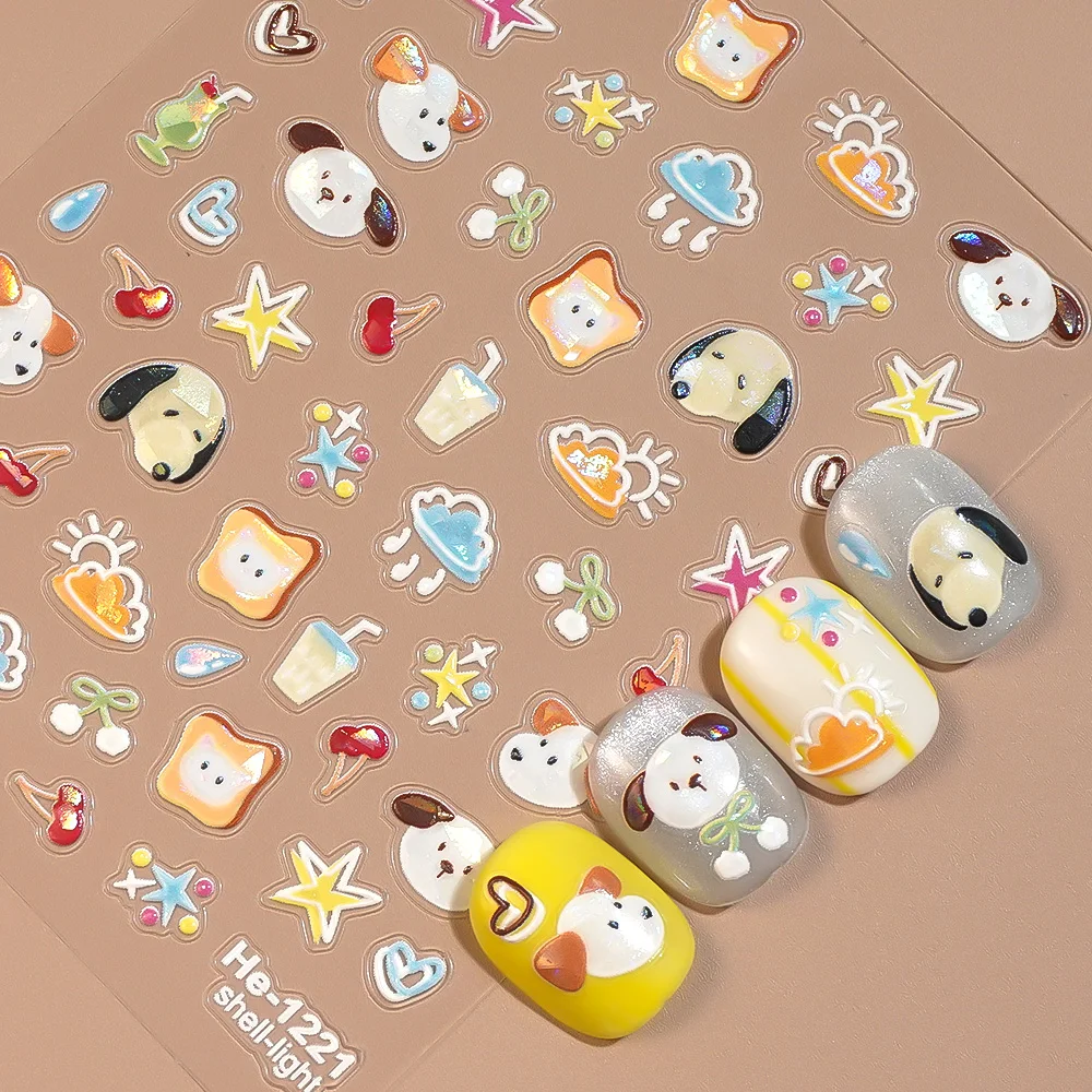 

Kawaii Puppy and Rabbit 3D Nail Stickers Cute Animal Nail Art Decorations for DIY Manicure