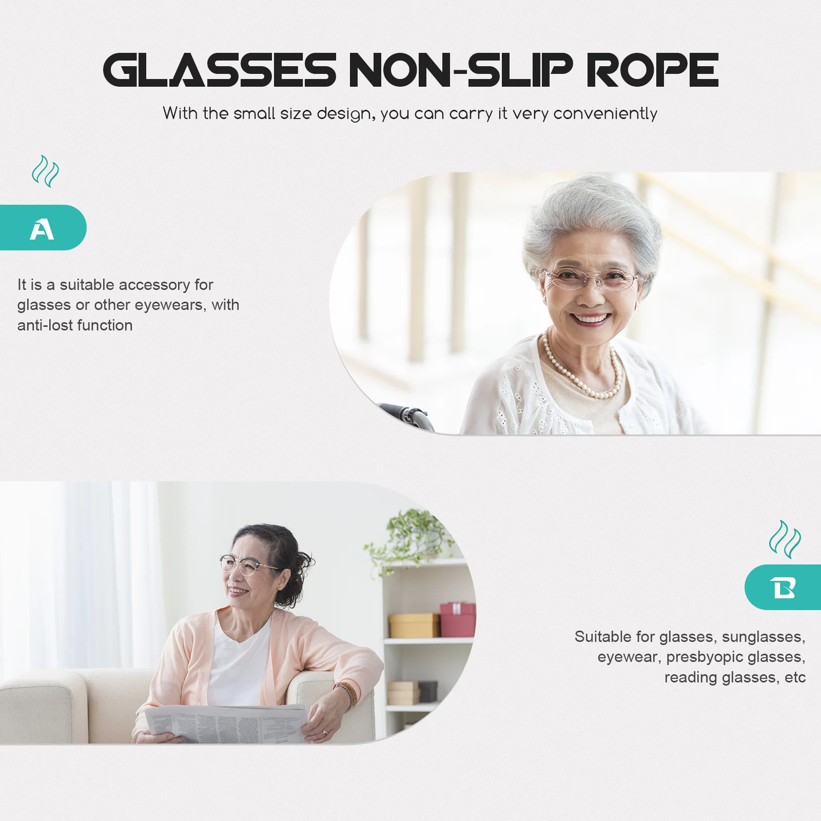 

5Pcs Glasses Hanging Chain Soft Cotton Material Anti-Slip Eyeglasses Lanyard for Outdoor Wear Comfortable Fixing Rope