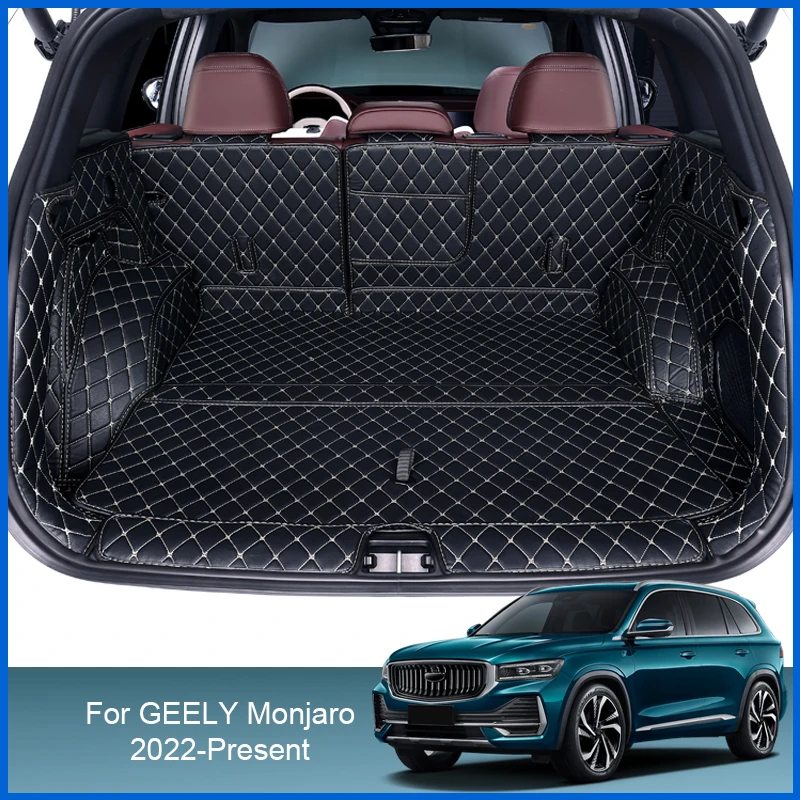 Car Styling Custom Rear Trunk Mat For GEELY Monjaro 2022-Present Leather Waterproof  Auto Cargo Liner Pad Internal Accessory