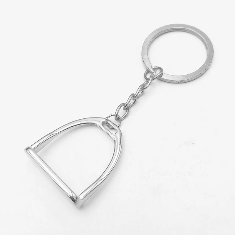 Saddle Iron Stirrup Key Chain Horseshoe Metal Keychains Equestrian Jewelry Accessories