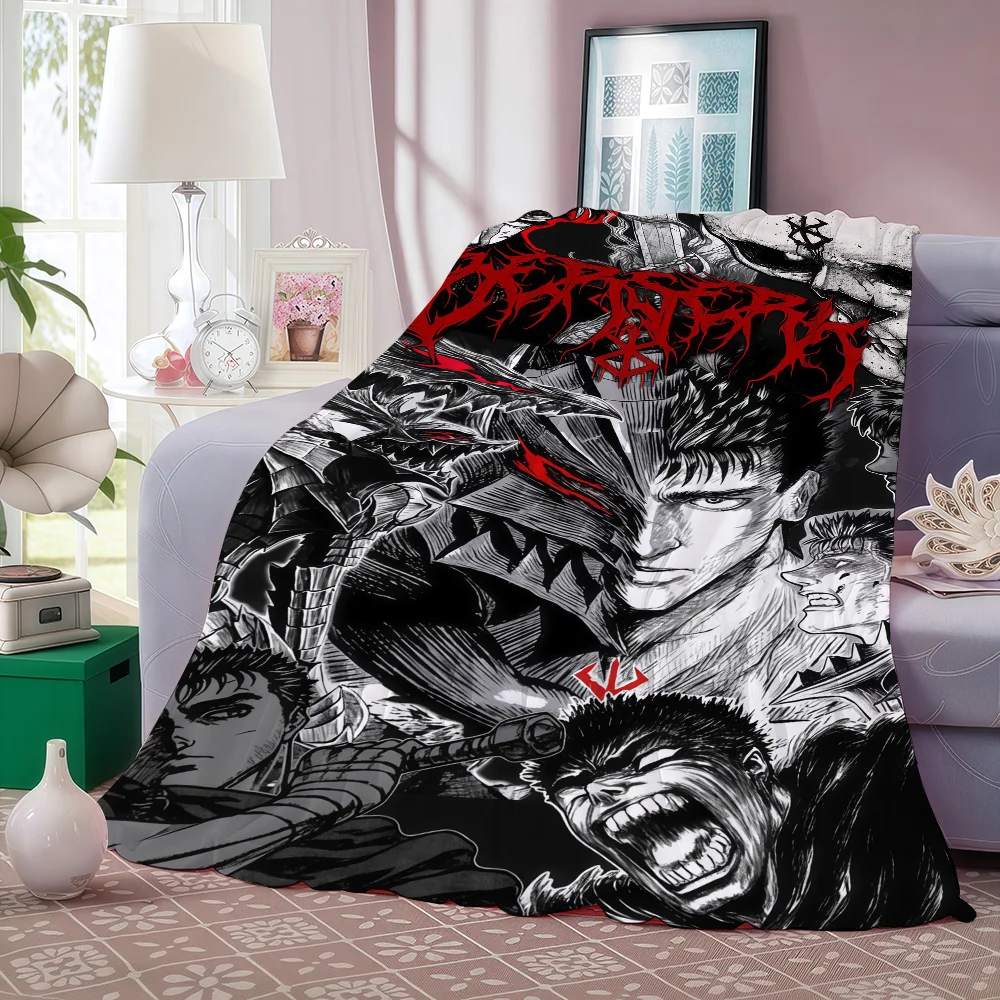 Adventure anime Berserk Blanket For Sofa Office Bed Plane Travel Sleep Read Relax Camping Soft And Warm