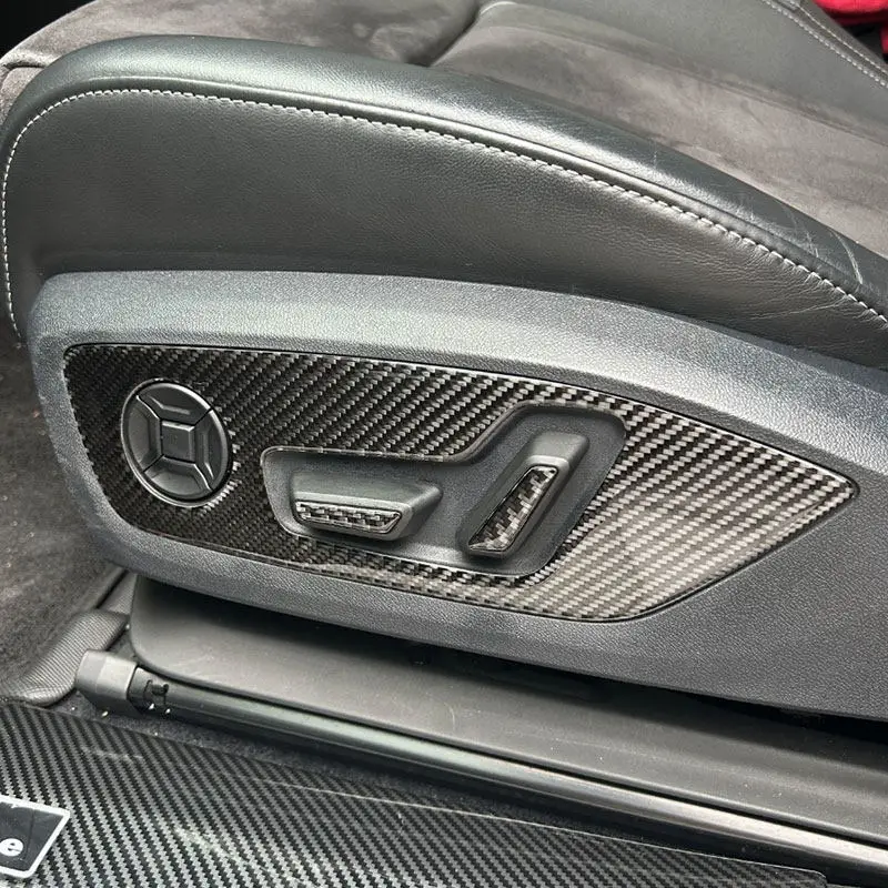 

For Audi A3 8Y 2021 2022 2023-2025 A6 C8 2019-2024 6pcs Car Soft Carbon Fiber Interior Seat Adjustment Button Panel Cover Trim