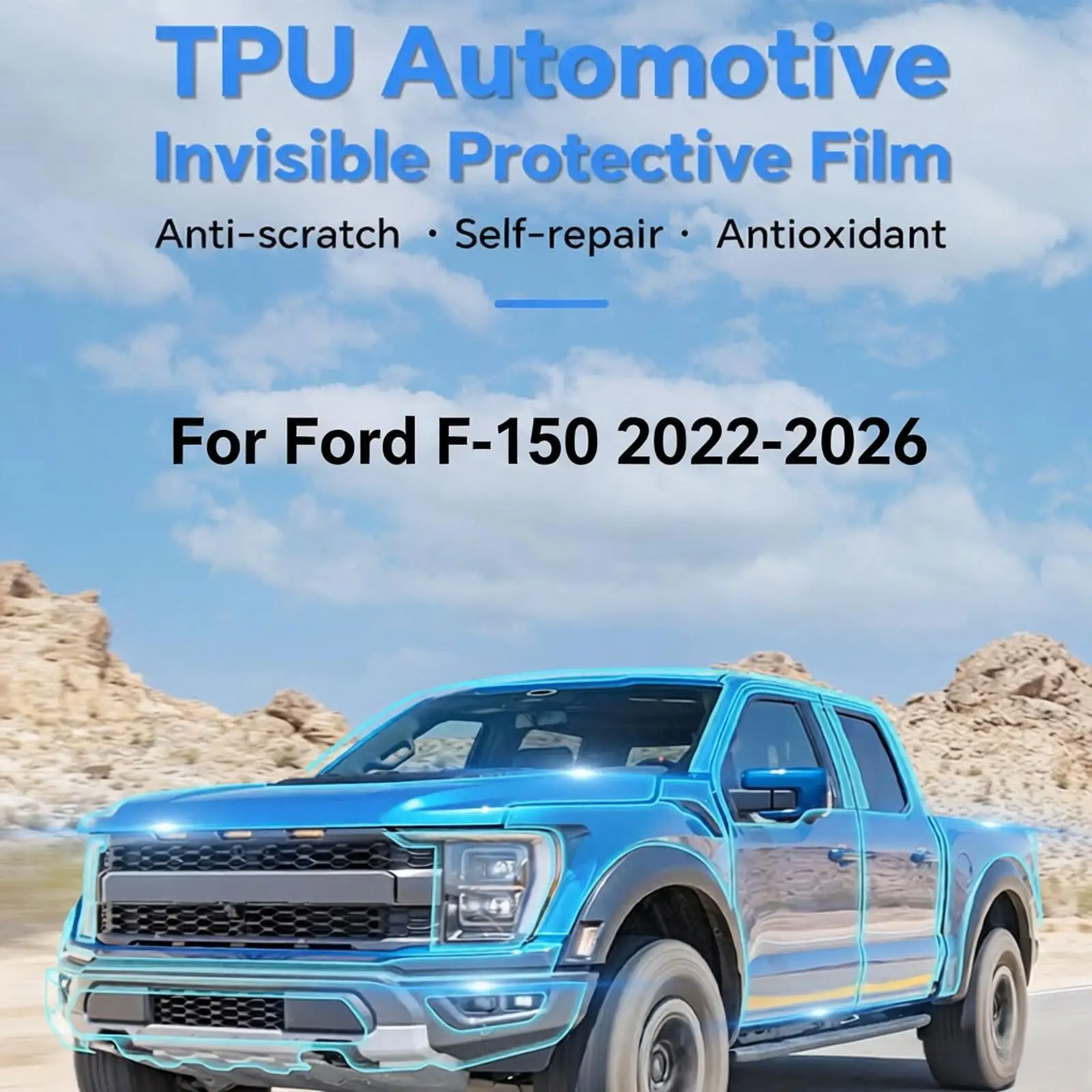 

8.5Mil TPU Bumper Paint Protection Film For Ford F-150 2022-2026 Pre-cut PPF Matte And Clear Bra Car Body Anti-Scratch Resistant