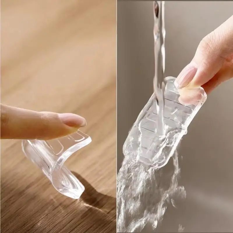 Transparent Rubber Wedge Shims - Plastic Furniture Levelers For Uneven Surfaces, Matte Finish, Cuttable Hard Table Pads
